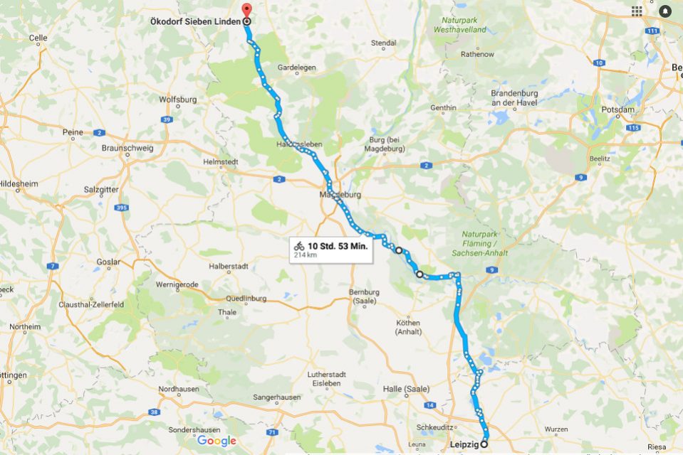 von Leipzig nach Sieben Linden